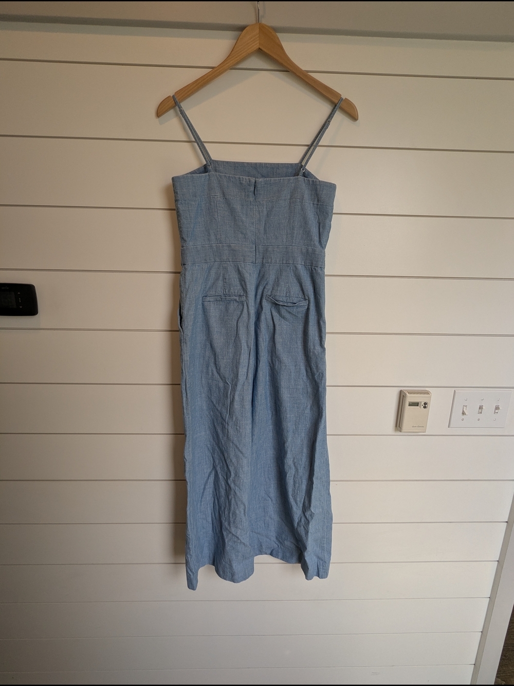 J. Crew 100% Cotton Chambray Denim Overall Jumpsuit Butter Mom Wide Leg Size 4 P - Picture 6 of 12